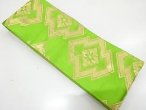 松皮菱に花模様織り出し　踊り半幅帯